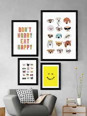 East End Prints Black Don't Worry Eat Happy Print - Image 4 of 4