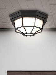 Searchlight Black Delaware Outdoor Flush Ceiling Light - Image 1 of 2