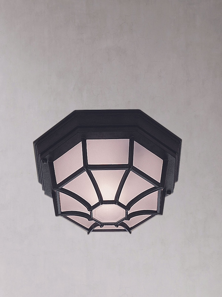 Searchlight Black Delaware Outdoor Flush Ceiling Light - Image 2 of 2