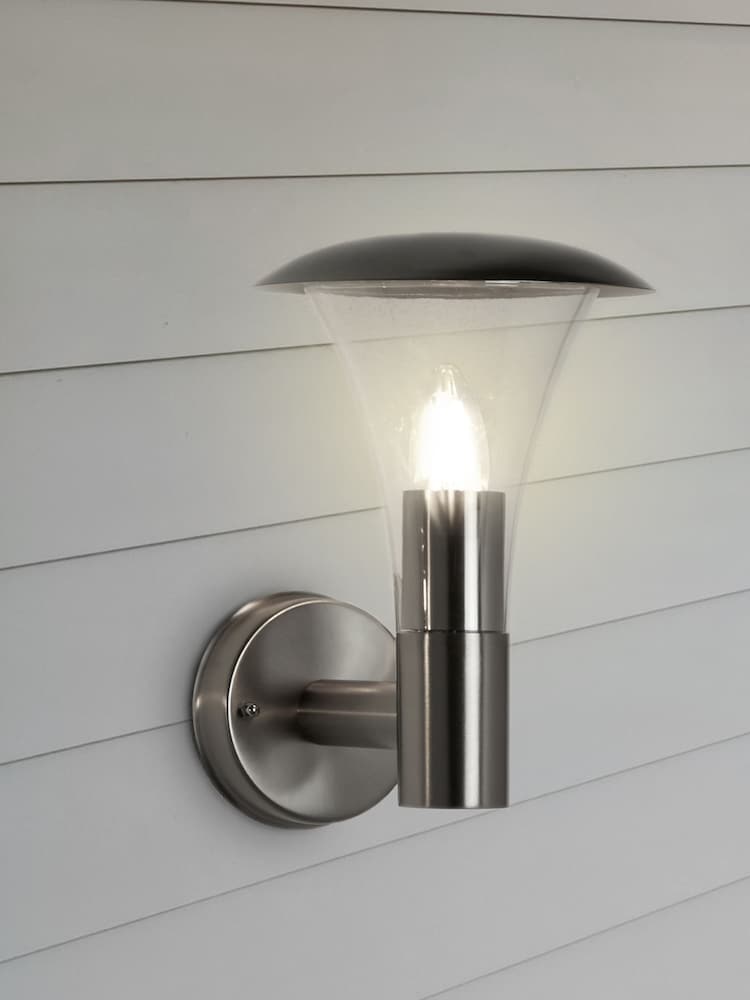 Searchlight Stainless Steel Greenville Outdoor Wall Light - Image 1 of 2