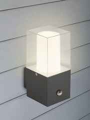 Searchlight Dark Grey Clinton Outdoor Wall Light With Sensor - Image 1 of 2
