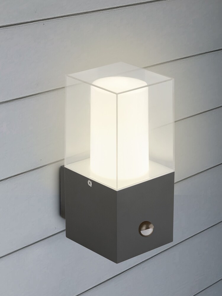 Searchlight Dark Grey Clinton Outdoor Wall Light With Sensor - Image 1 of 2