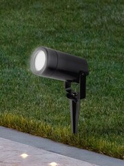 Searchlight Hugo Black Outdoor Garden Spike Light - Image 1 of 2