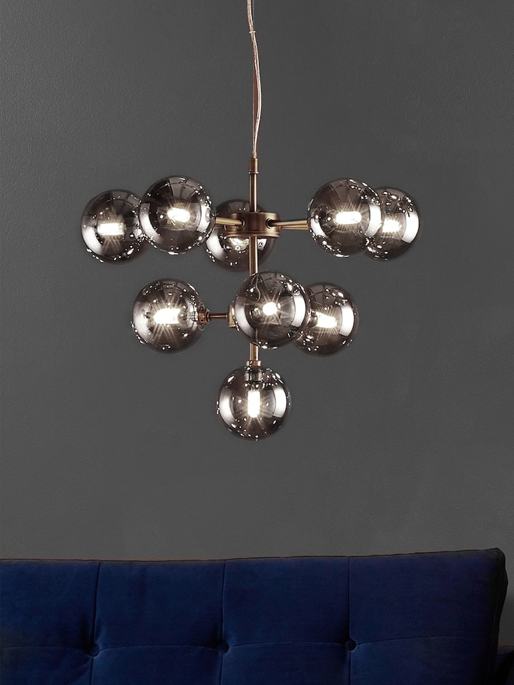 Searchlight Gold Orion 9 Light Ceiling Light Pendant - Image 1 of 3