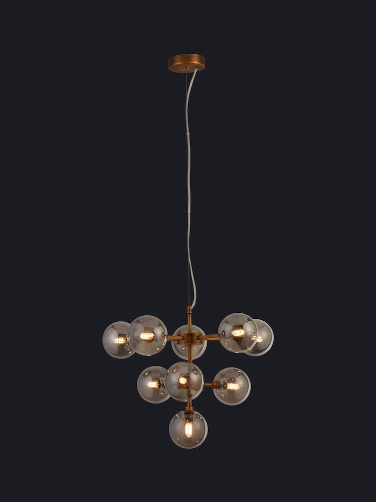 Searchlight Gold Orion 9 Light Ceiling Light Pendant - Image 2 of 3