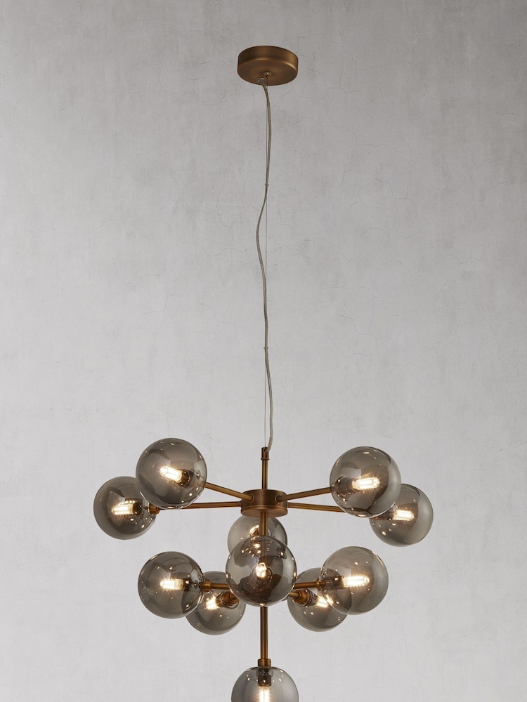 Searchlight Bronze/Smoked Glass Orion 11 Light Ceiling Light Pendant - Image 2 of 2