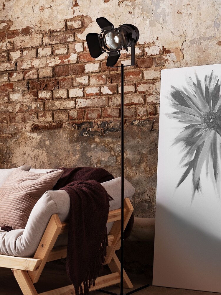 Searchlight Matt Black Drew Floor Lamp - Image 1 of 3