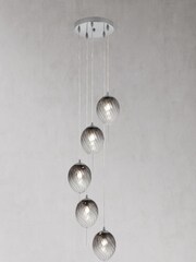 Searchlight Smoked Glass Myra Ombre 5 Light Ceiling Light - Image 3 of 3