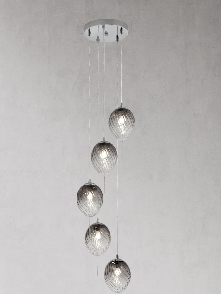 Searchlight Smoked Glass Myra Ombre 5 Light Ceiling Light - Image 3 of 3