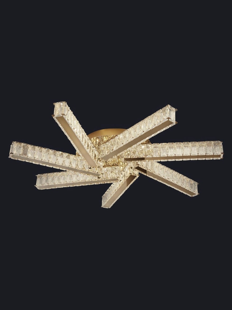 Searchlight Gold Rocha 7 Light Flush Ceiling Light - Image 1 of 2
