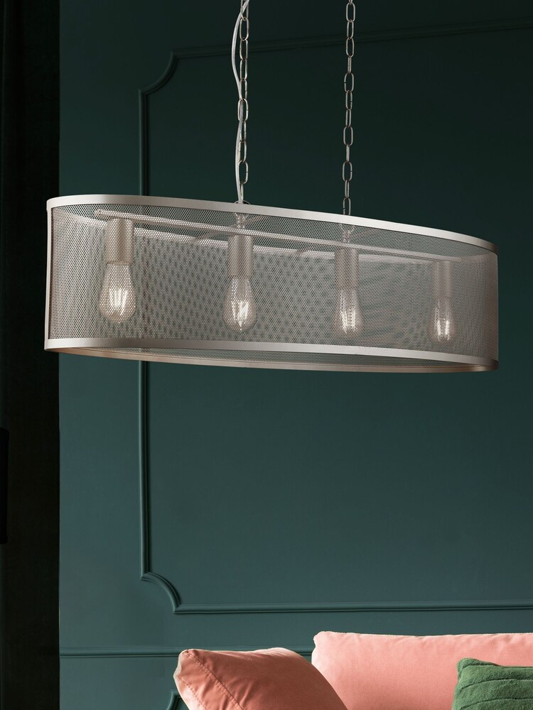 Searchlight Silver Chantilly Diner Bar Ceiling Light - Image 1 of 3