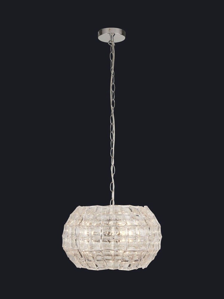 Searchlight Clear/Chrome Zaza 3 Light Ceiling Light - Image 1 of 2