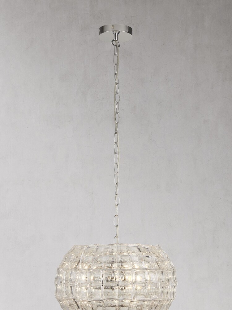 Searchlight Clear/Chrome Zaza 3 Light Ceiling Light - Image 2 of 2