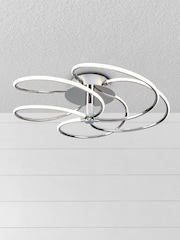 Searchlight Harlan 5 Light Chrome Flush Ceiling Light - Image 1 of 2