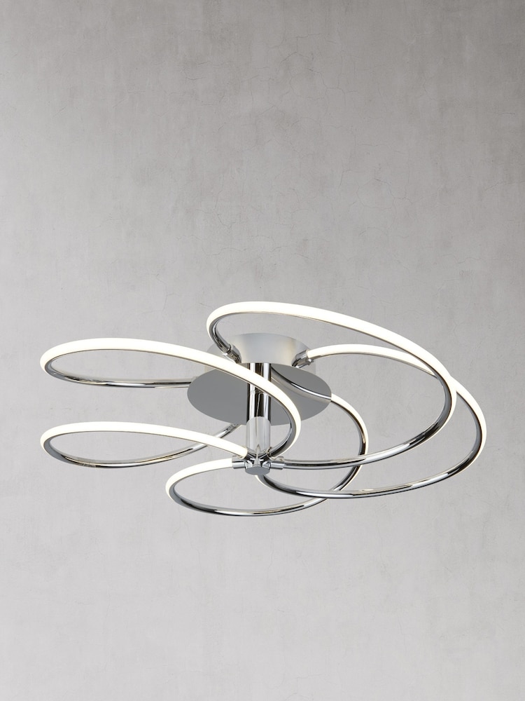 Searchlight Harlan 5 Light Chrome Flush Ceiling Light - Image 2 of 2