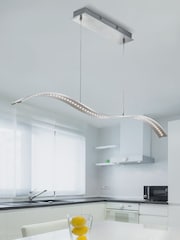 Searchlight Mayfield Silver & Nickel Bar Ceiling Light Pendant - Image 1 of 2