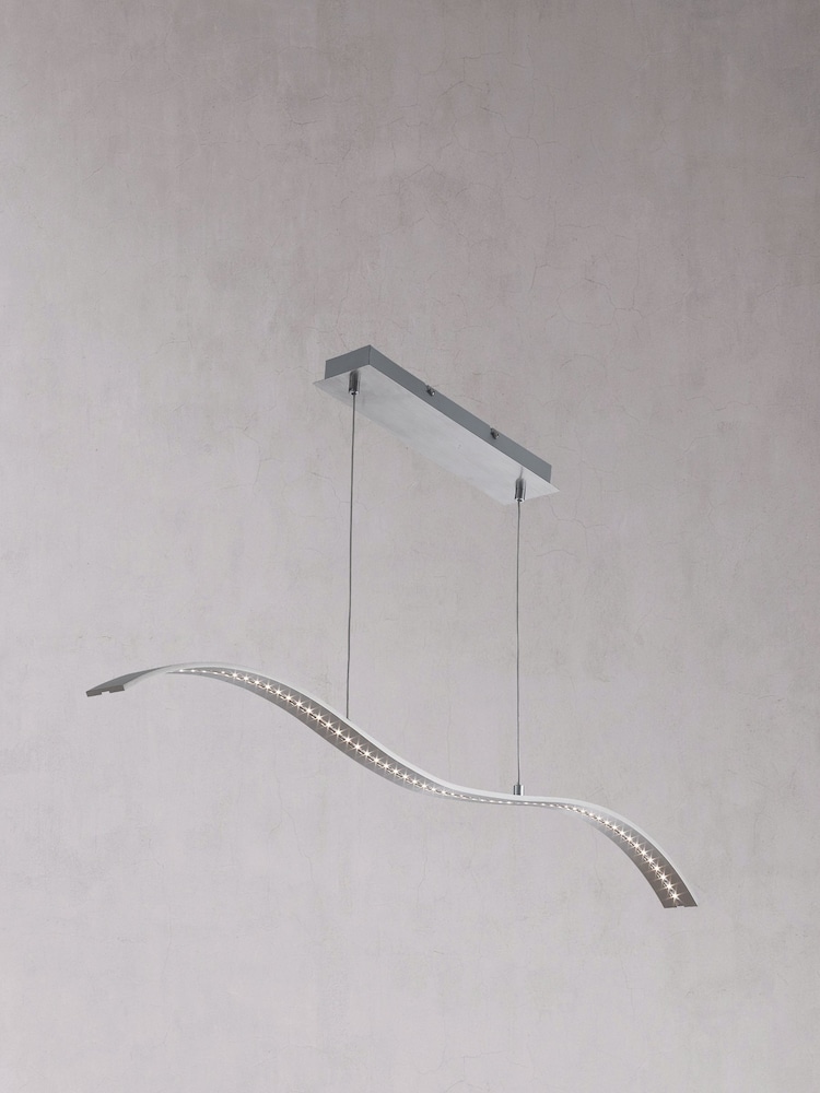 Searchlight Mayfield Silver & Nickel Bar Ceiling Light Pendant - Image 2 of 2