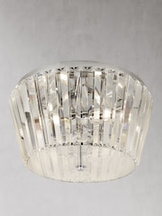 Searchlight Alexandria 3 Light Chrome & Crystal Flush Ceiling Light - Image 1 of 2