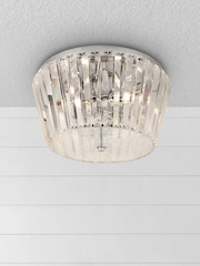 Searchlight Alexandria 3 Light Chrome & Crystal Flush Ceiling Light - Image 2 of 2