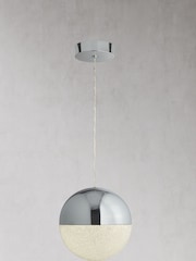 Searchlight Lexi Chrome & Crushed Ice Effect Globe Ceiling Light Pendant - Image 2 of 2