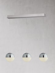 Searchlight Lexi 3 Light Chrome & Crushed Ice Effect Ceiling Light Bar Pendant - Image 2 of 2