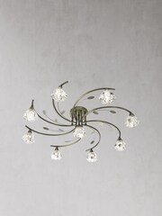 Searchlight Nanti 9 Light Antique Brass Semi-Flush Ceiling Light - Image 1 of 2
