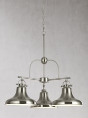 Searchlight Helix 3 Light Satin Silver Industrial Style Ceiling Light Pendant - Image 2 of 2