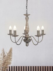Searchlight Esme 5 Light Grey Ceiling Light - Image 1 of 2