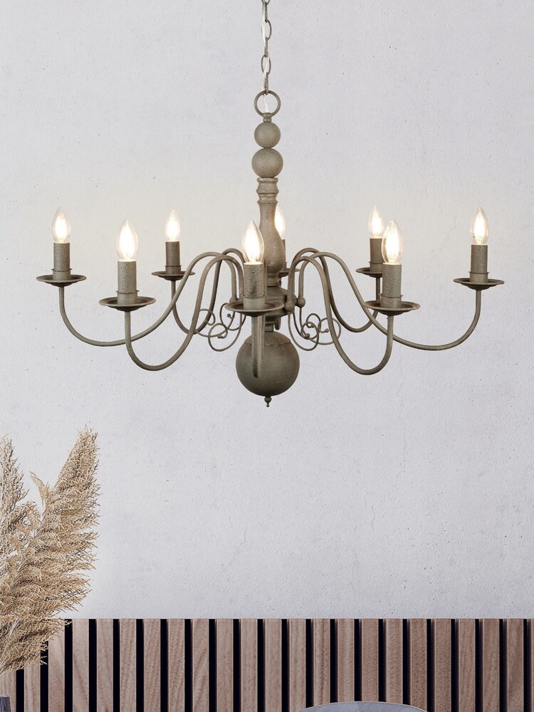 Searchlight Fairmont 8 Light Grey Ceiling Light - Image 1 of 2