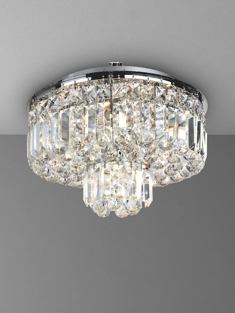 Searchlight Tallulah 5 Light Crystal Flush Ceiling Light - Image 1 of 2