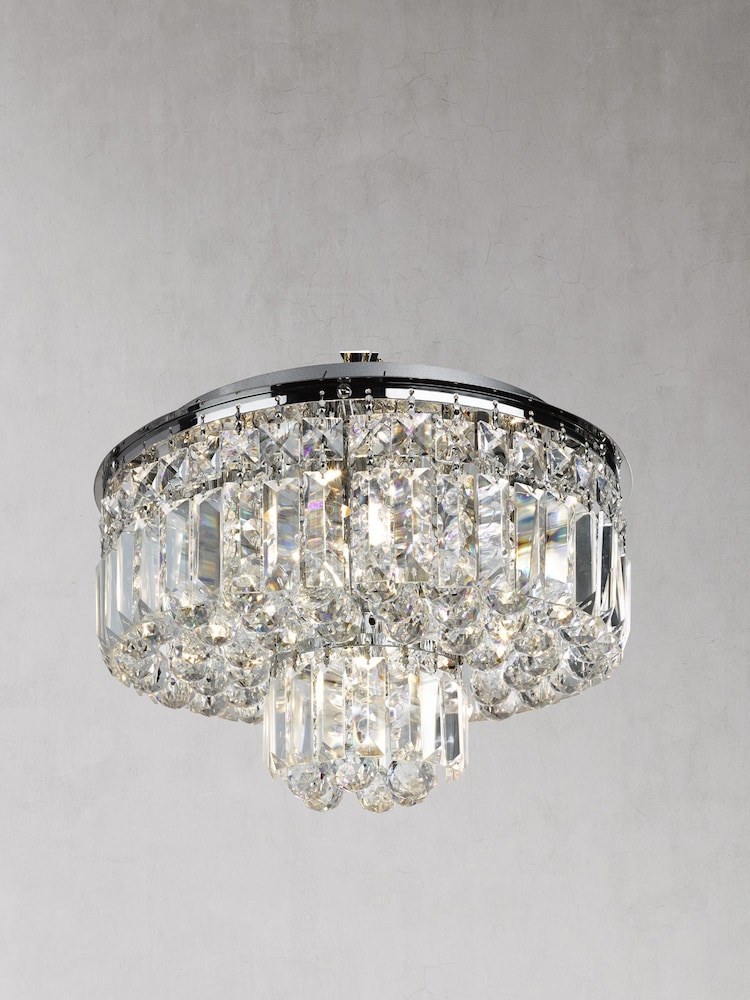 Searchlight Tallulah 5 Light Crystal Flush Ceiling Light - Image 2 of 2