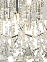 Searchlight Yasmin 6 Light Chrome & Crystal Flush Ceiling Light - Image 4 of 4