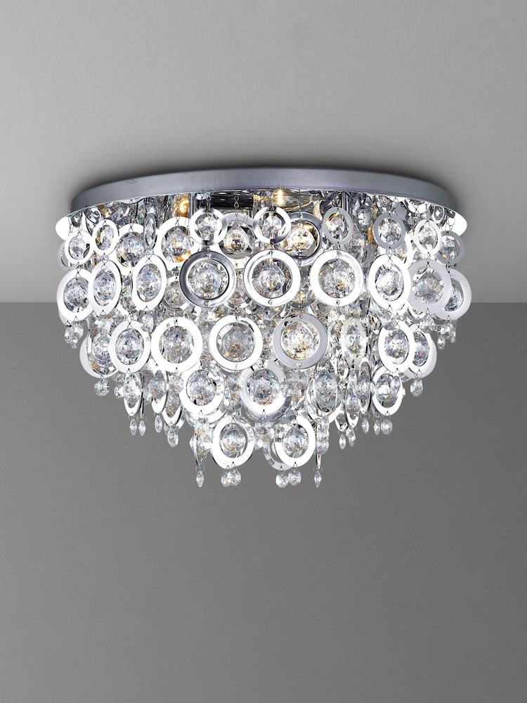 Searchlight Swing 5 Light Chrome Flush Ceiling Light - Image 1 of 2