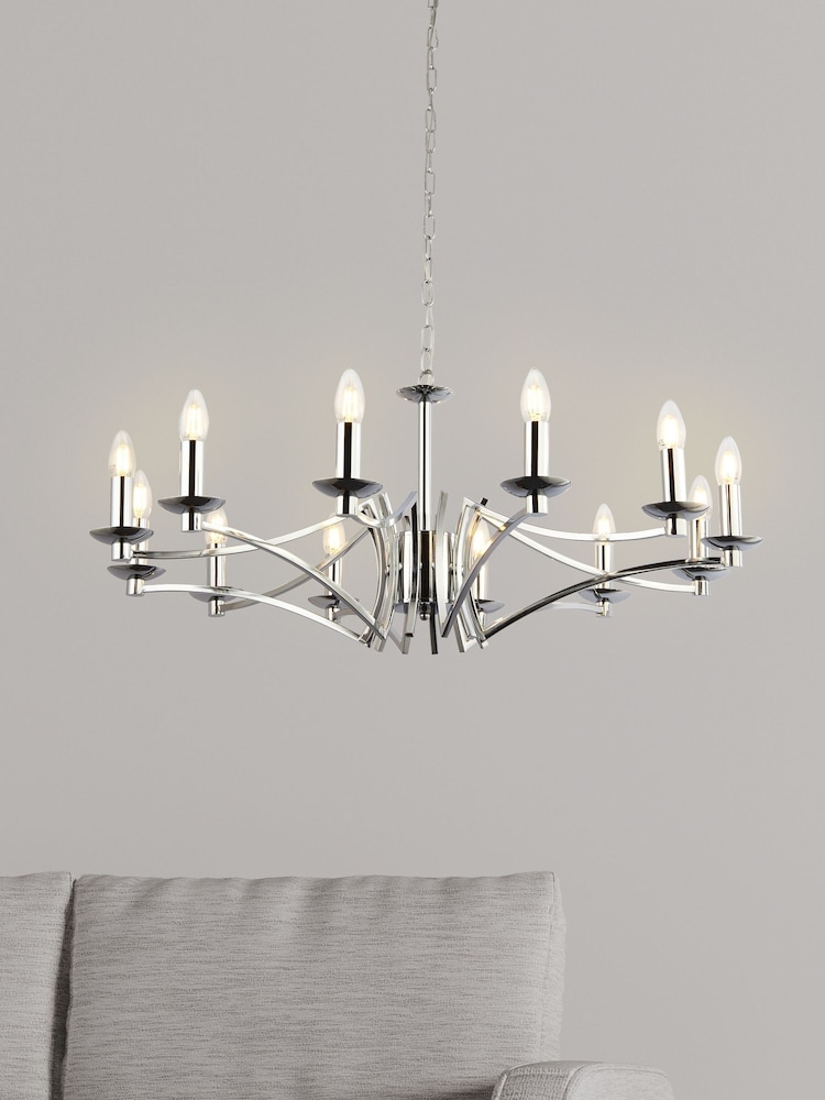 Searchlight Delilah 12 Light Chrome Ceiling Light - Image 1 of 2
