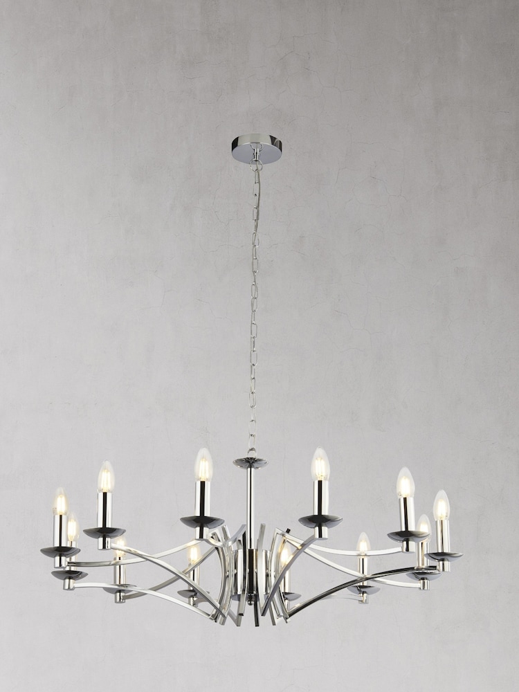 Searchlight Delilah 12 Light Chrome Ceiling Light - Image 2 of 2