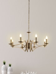 Searchlight Delilah 8 Light Antique Brass Ceiling Light - Image 1 of 2