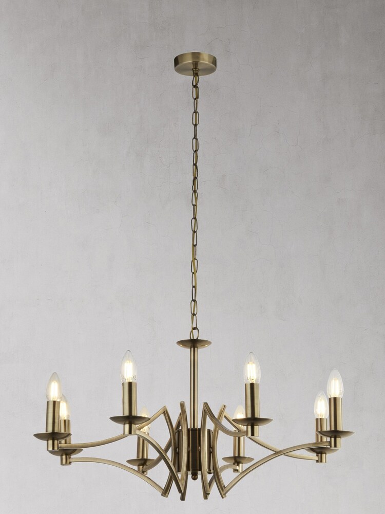 Searchlight Delilah 8 Light Antique Brass Ceiling Light - Image 2 of 2