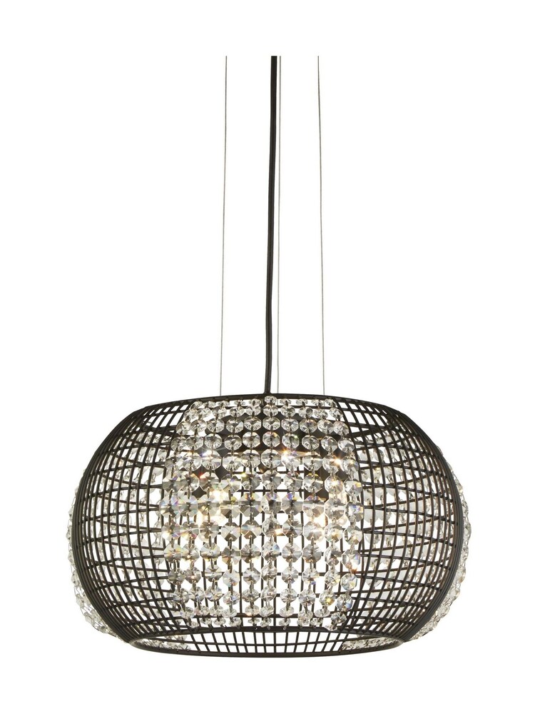 Searchlight Carey 4 Light Crystal & Black Ceiling Light Pendant - Image 2 of 4 Searchlight Carey 4 Light Crystal & Black Ceiling Light Pendant - Image 2 of 4