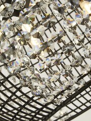 Searchlight Carey 4 Light Crystal & Black Ceiling Light Pendant - Image 4 of 4