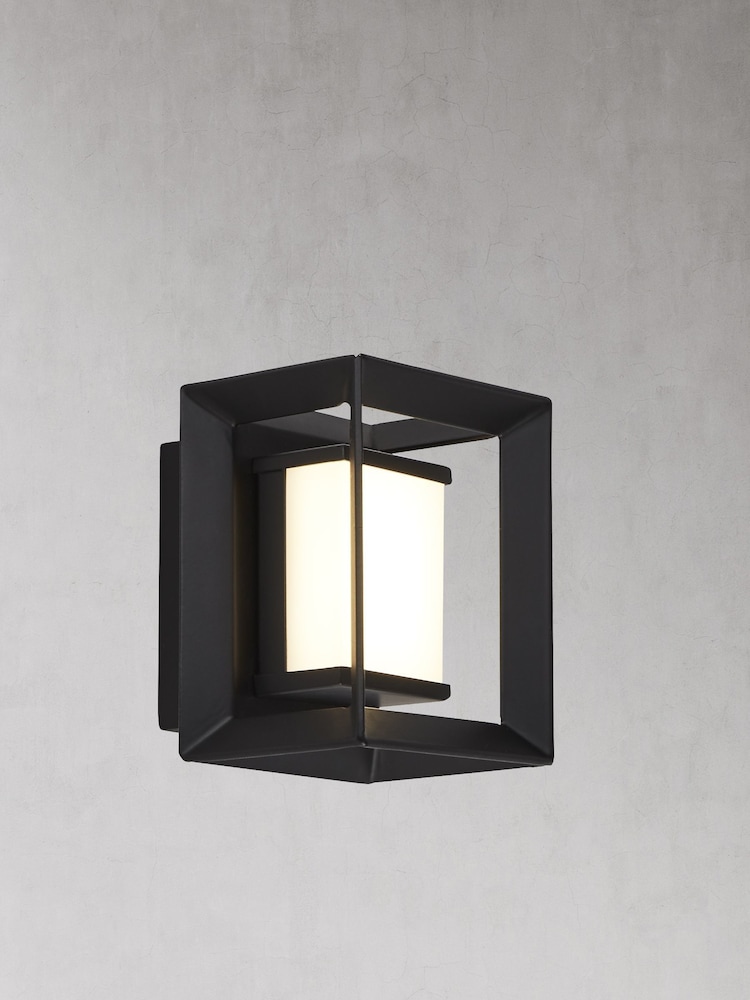 Searchlight Bowe Rectangular Black & White LED Wall Light - Image 2 of 2
