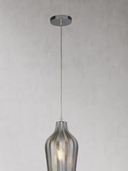 Searchlight Emory Chrome & Smoked Glass Ceiling Light Pendant - Image 2 of 2