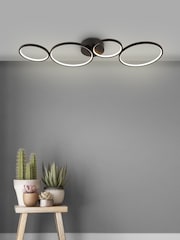 Searchlight Ugo 4 Light Matt Black Flush Ceiling Light - Image 1 of 1