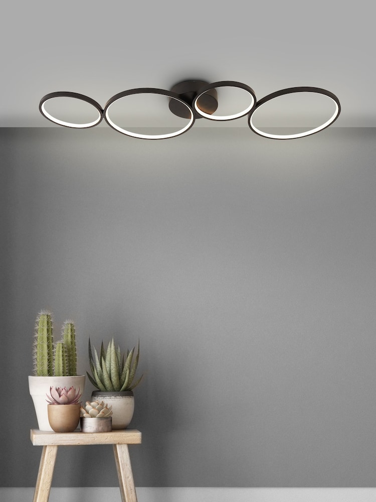 Searchlight Ugo 4 Light Matt Black Flush Ceiling Light - Image 1 of 1