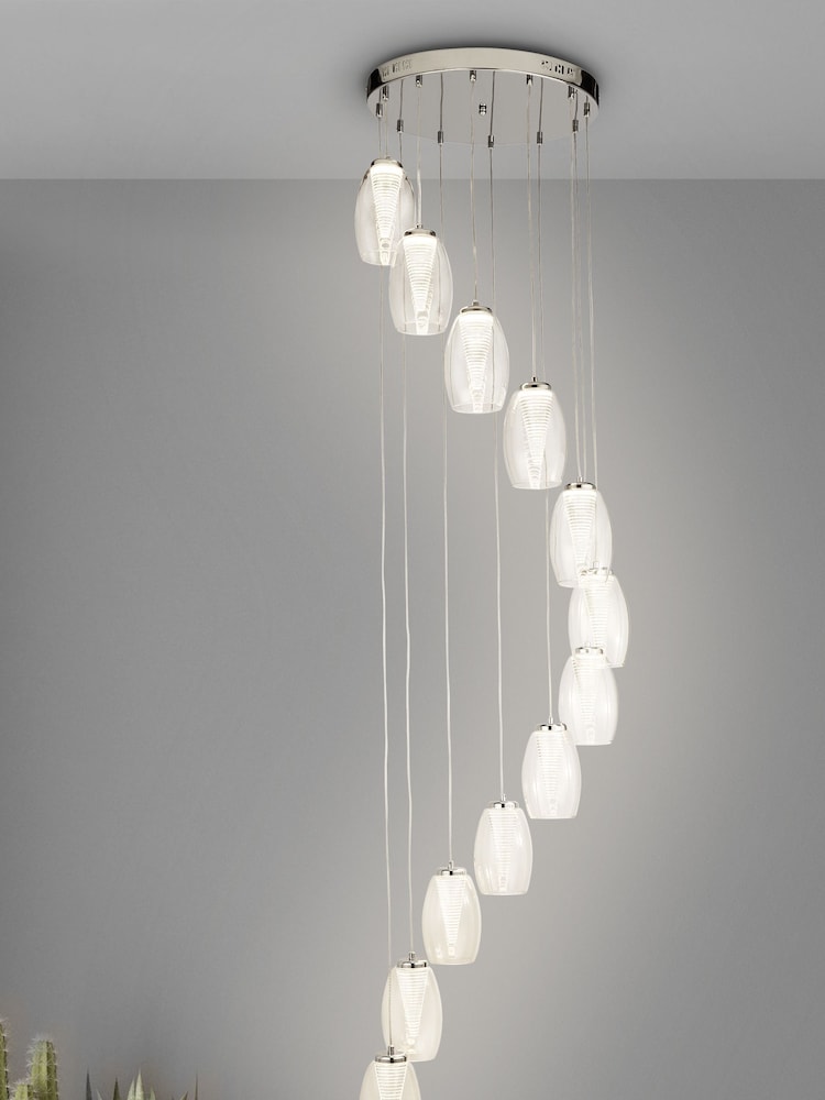 Searchlight Giana 12 Light Clear Glass Multi Drop Ceiling Light Pendant - Image 1 of 2