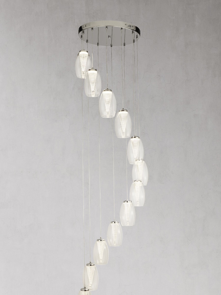 Searchlight Giana 12 Light Clear Glass Multi Drop Ceiling Light Pendant - Image 2 of 2