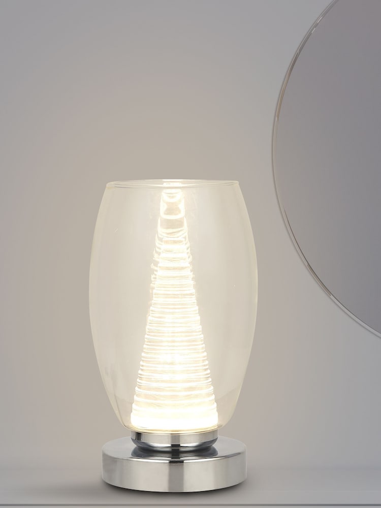 Searchlight Giana Chrome & Clear Glass Table Lamp - Image 1 of 2