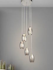 Searchlight Giana 5 Light Smoked Glass Multi Drop Ceiling Light Pendant - Image 1 of 2