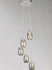 Searchlight Giana 5 Light Smoked Glass Multi Drop Ceiling Light Pendant - Image 2 of 2