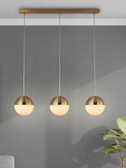 Searchlight Circe 3 Light Satin Brass Bar Ceiling Light Pendant - Image 1 of 2