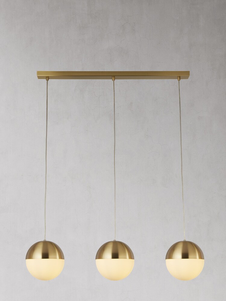 Searchlight Circe 3 Light Satin Brass Bar Ceiling Light Pendant - Image 2 of 2